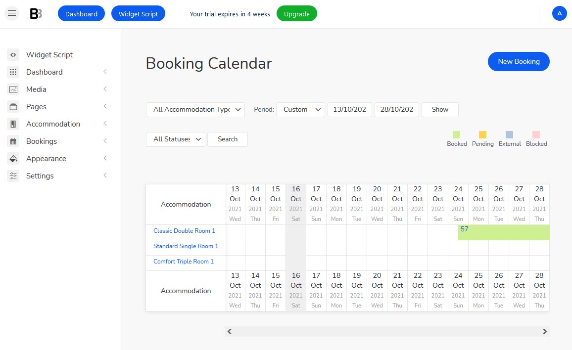 booking form