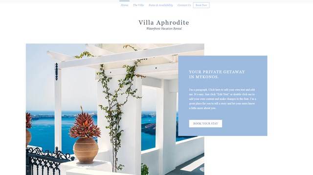 wix villa template
