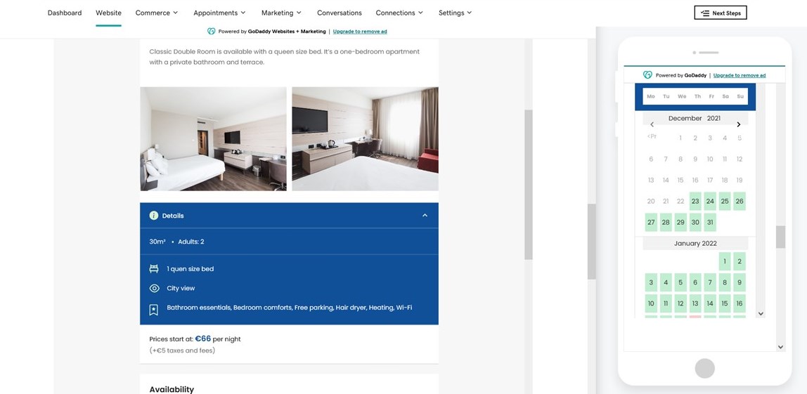 GoDaddy Booking How to Add a Hotel Reservation System BNBForms
