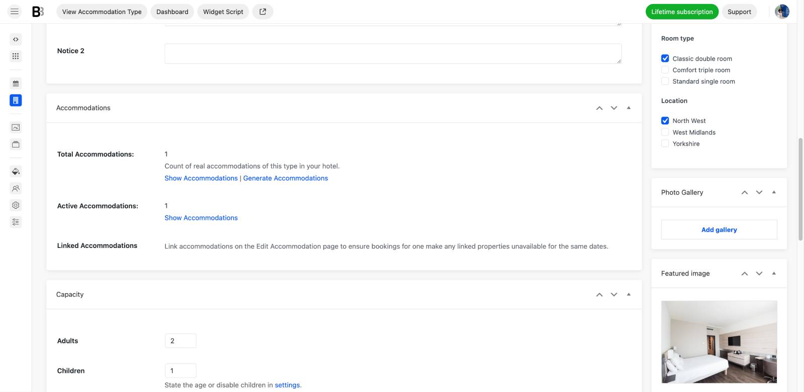 Creating accommodation in BNBForms.