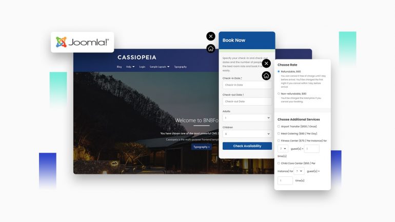 Joomla Booking Calendar for Hotels: Embed a Single Code