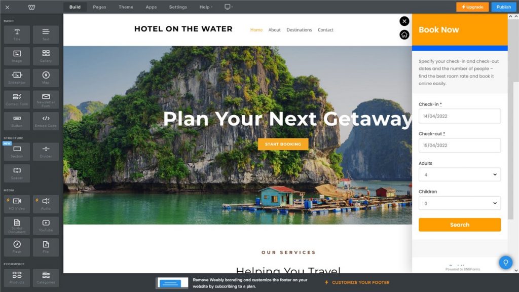 How To Create A Booking Section On Weebly For Hotels - BNBForms