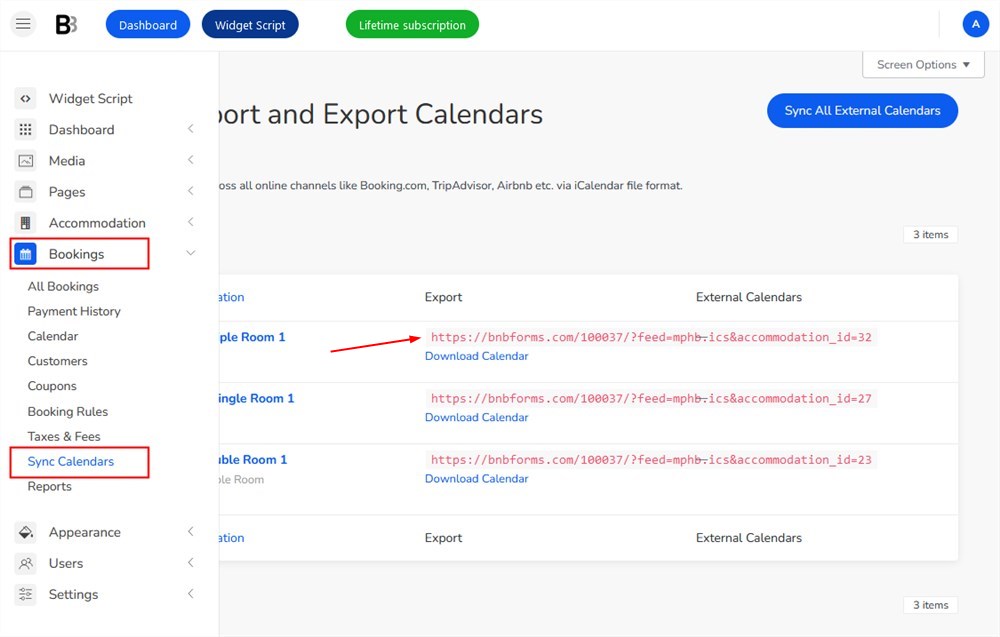 sync bookings bnbforms