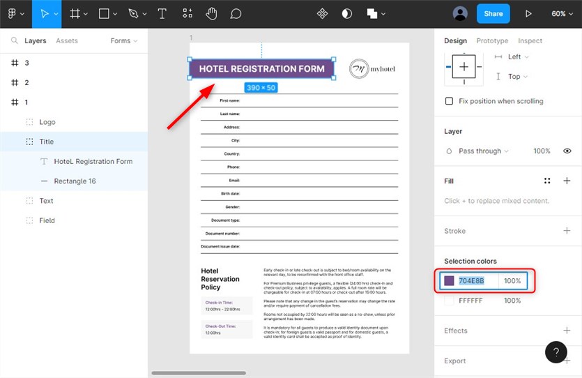 Hotel Reservation Cards & Check In Forms: Printable Hotel Templates ...