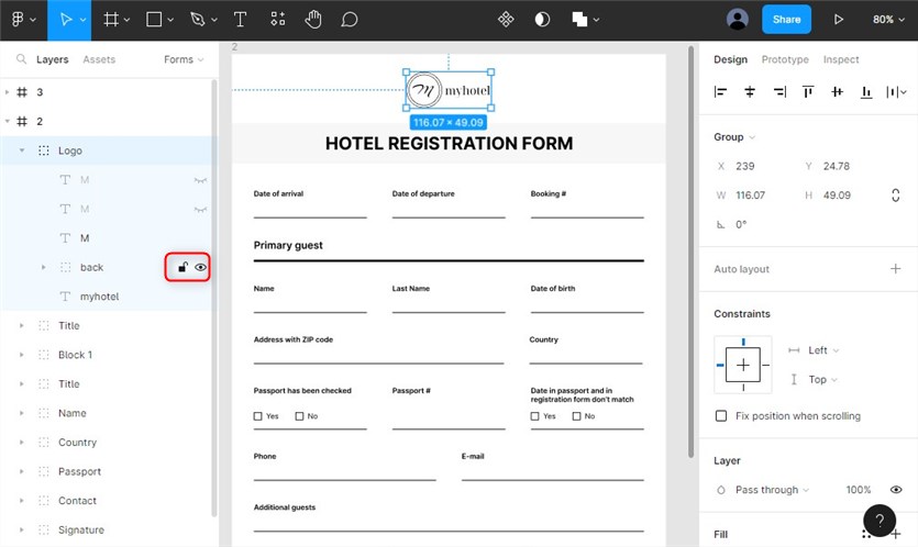 how to edit hotel registration card logo