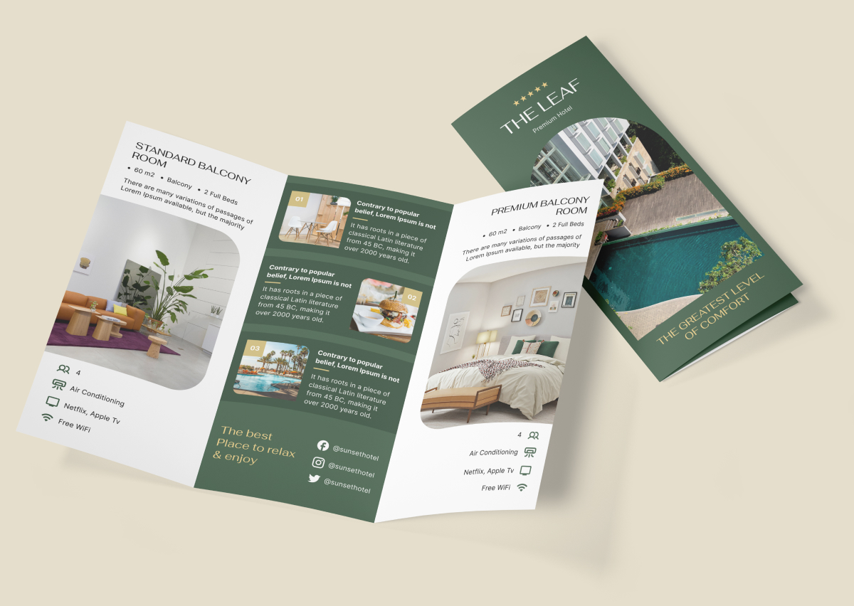 Download Free Hotel Booklet & Brochure Templates for Print - BNBForms