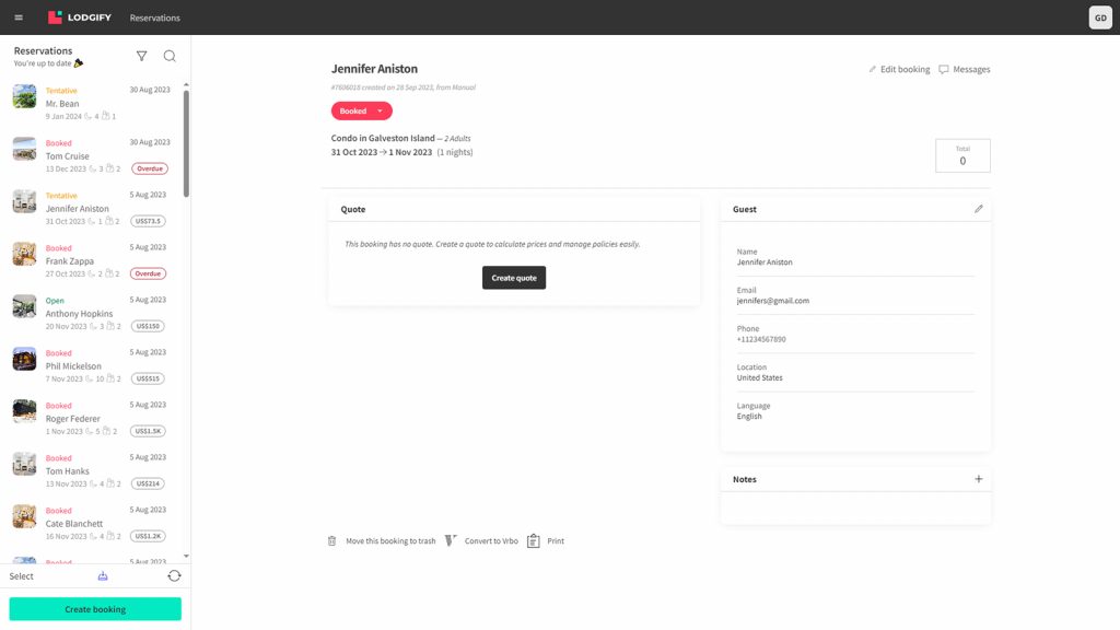 Rendering of Lodgify booking management solution.