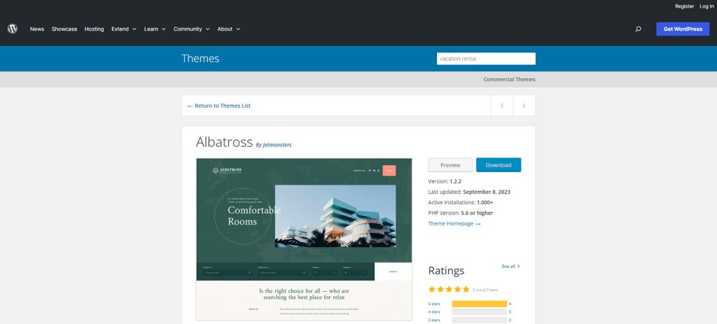 Photo of WordPress, the top-rated builder for vacation rental websites with a powerful dashboard for content management.