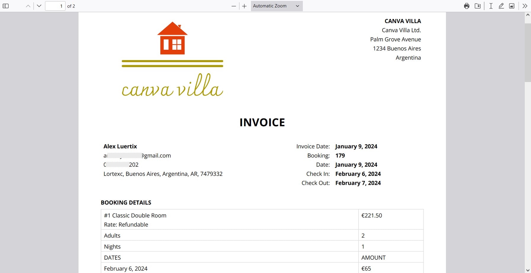 Hotel invoice format pdf.