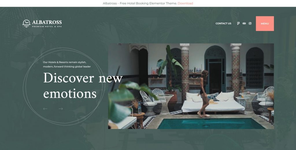 Picture of Albatross, one of the best vacation rental website templates.