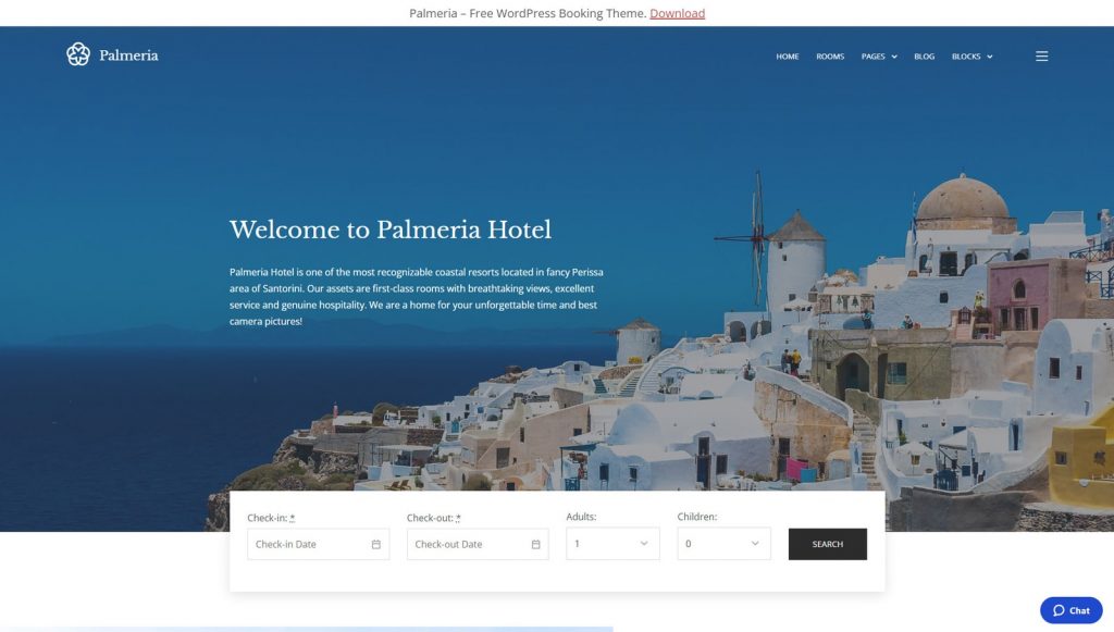 Photo of Palmeria, an elegant and flexible WordPress theme for vacation rentals.