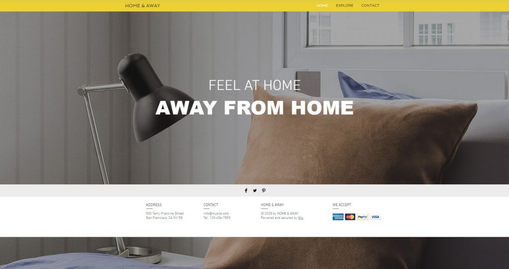 Graphic of Home & Away, one of the best vacation rental website templates.