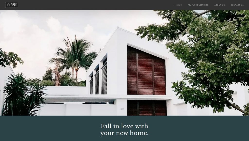 Figure of Elite Living, one of the best vacation rental website templates.