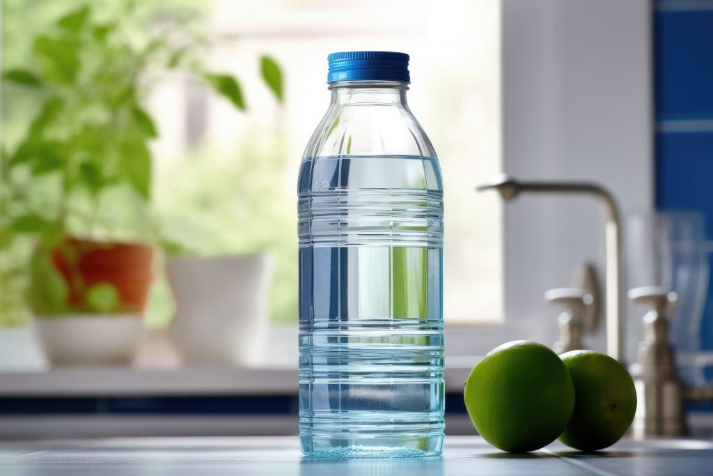 Visual of bottled water as one of the popular welcome gift ideas.