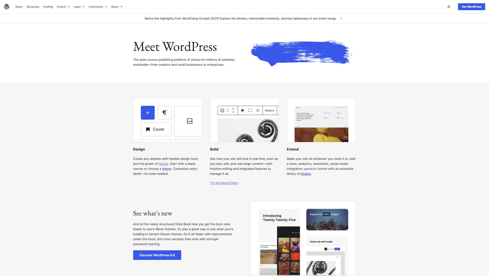 Picture of WordPress, the best B&B website builder with a wide choice of designs.