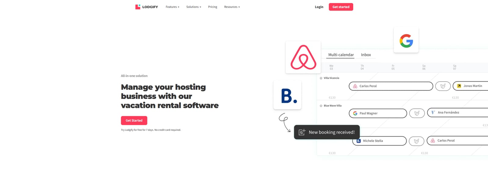 Representation of Lodgify, a reservation management platform with a user-friendly page builder.