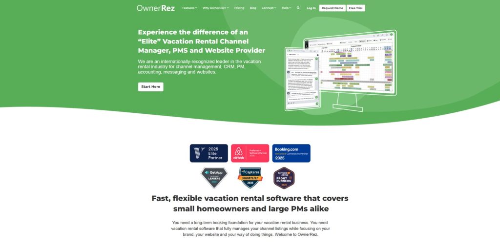 Image of OwnerRez, a powerful website builder for hotels and vacation rentals with built-in accounting and messaging features.