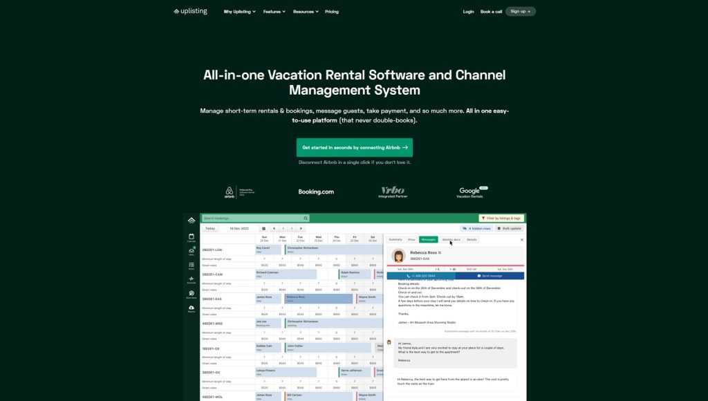 Portrait of Uplisting, one of the reliable Hostaway alternatives with a unified inbox.