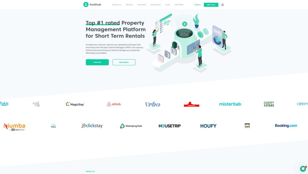 Figure of Hosthub, a direct booking solution with availability & rate synchronization.