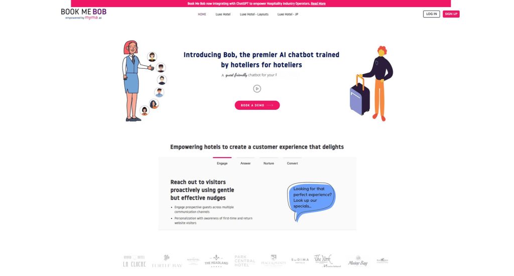 Representation of Book Me Bob, a user-friendly booking assistant, with reservation management.