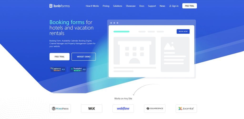 Picture of BNBForms, a platform for managing short-term rental forms, with guest check-in and feedback automation.