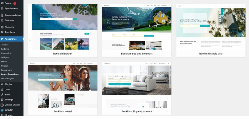 Collage of pre-made Booklium demos.