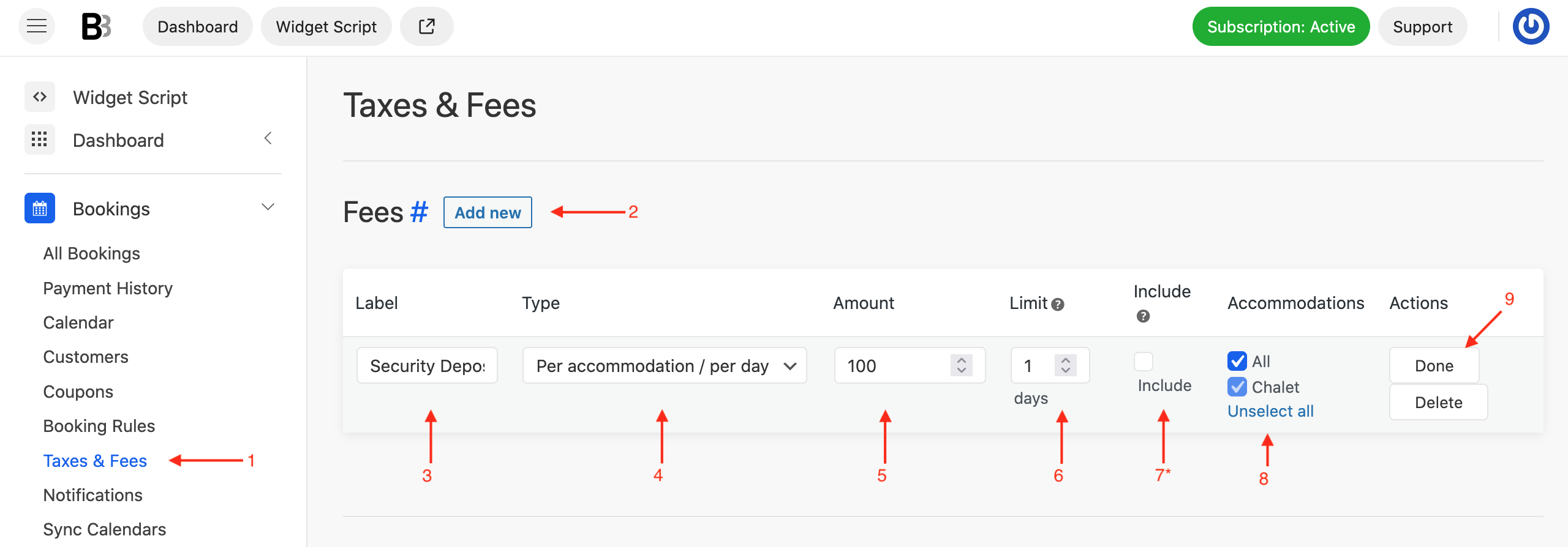 How to add a Security Deposit