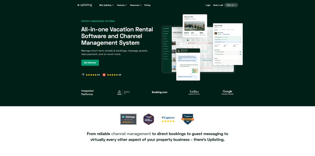 Portrait of Uplisting, one of the top-notch vacation rental management software options with premium add-ons.