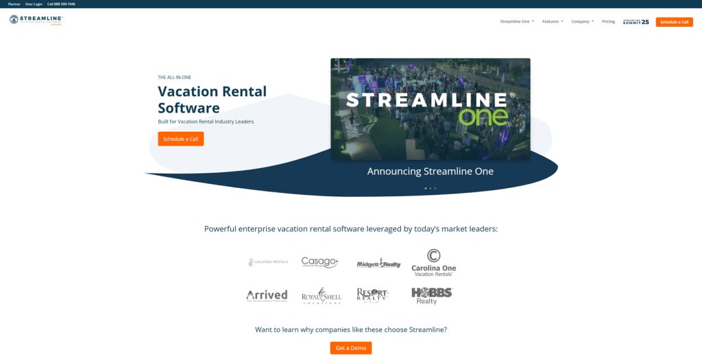Figure of Streamline, a booking management system for short-term rental hosts with multiple channel integrations.