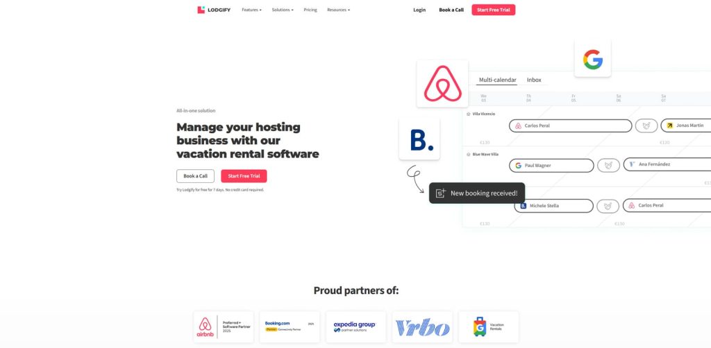Snapshot of Lodgify, top-rated STR management software with dynamic pricing support.