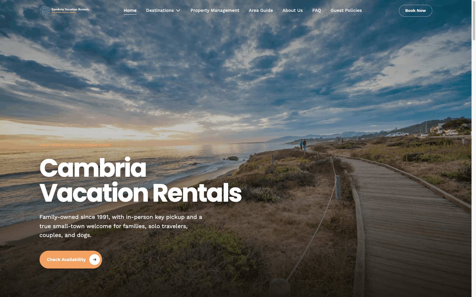 Vacation rental site example built with CraftedStays