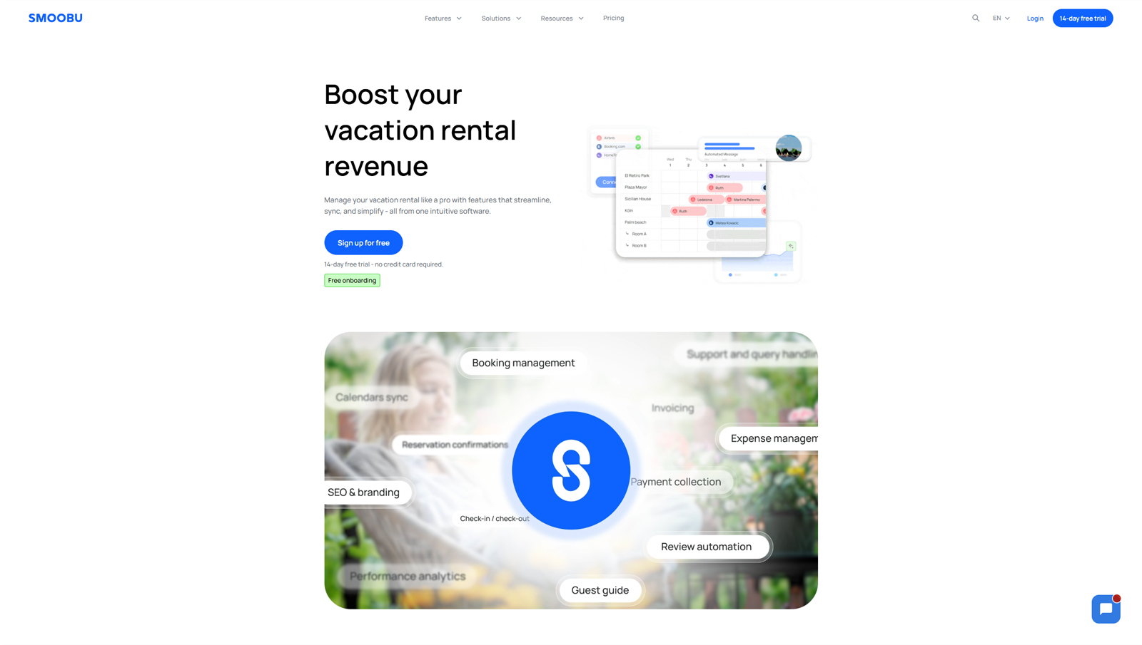 Representation of Smoobu, the best vacation rental software for 1 property with a user-friendly dashboard.