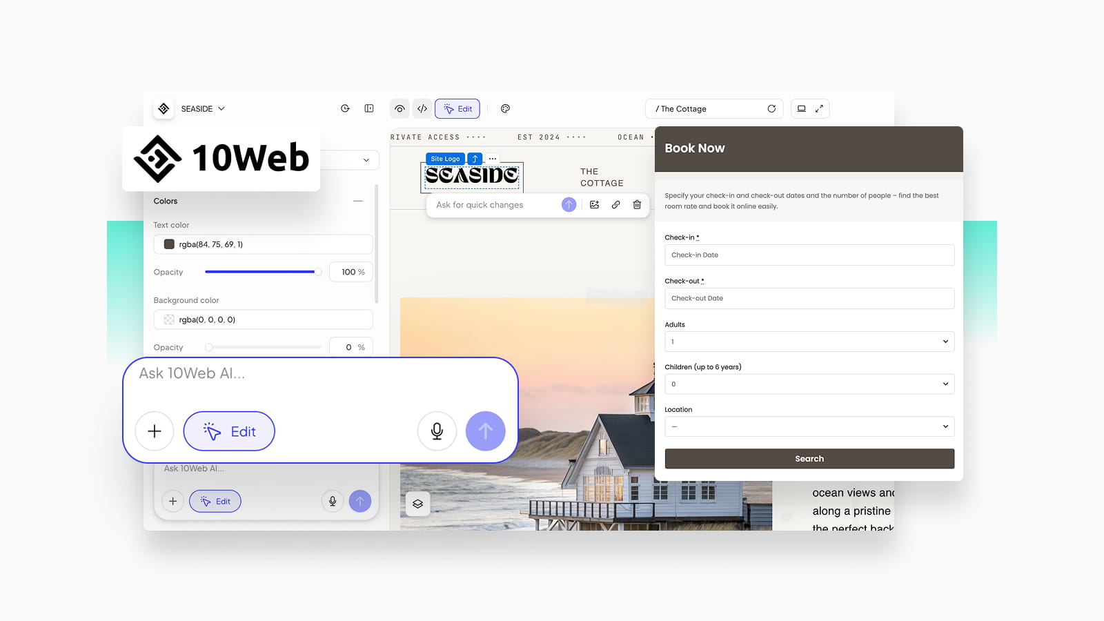 10web for hotel site review.