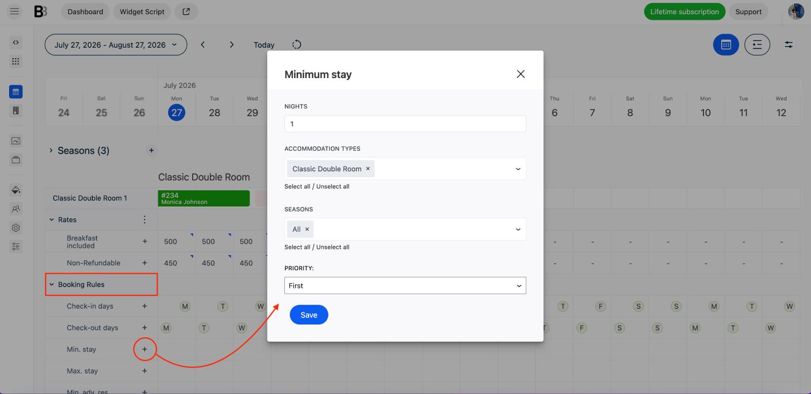 Booking window, booking buffer and more rules in a BNBForms.