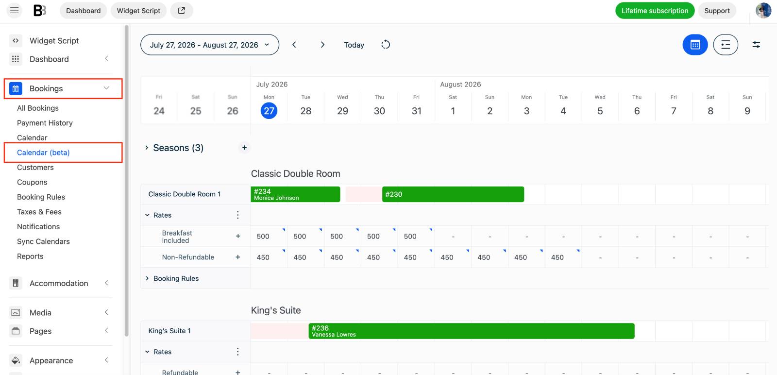 New property management dashabord in BNBForms.