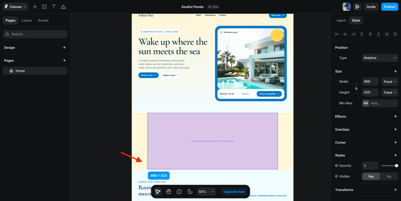 Framer booking widget embed.