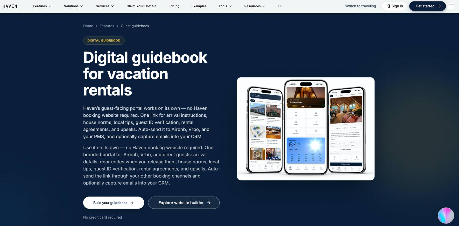 Haven digital guidebooks solution.