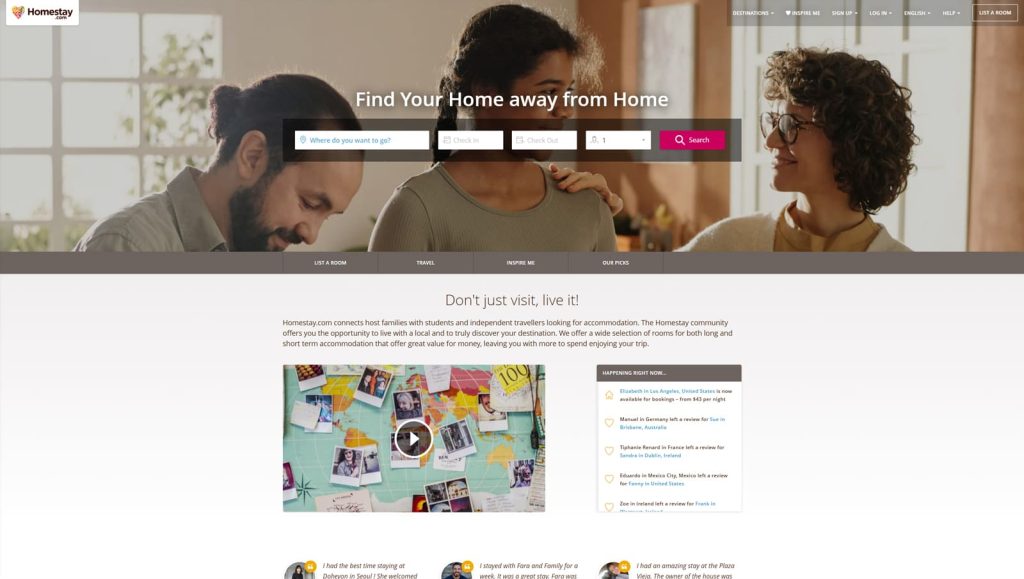 Photograph of Homestay, a platform where to list rental property with calendar and availability management.