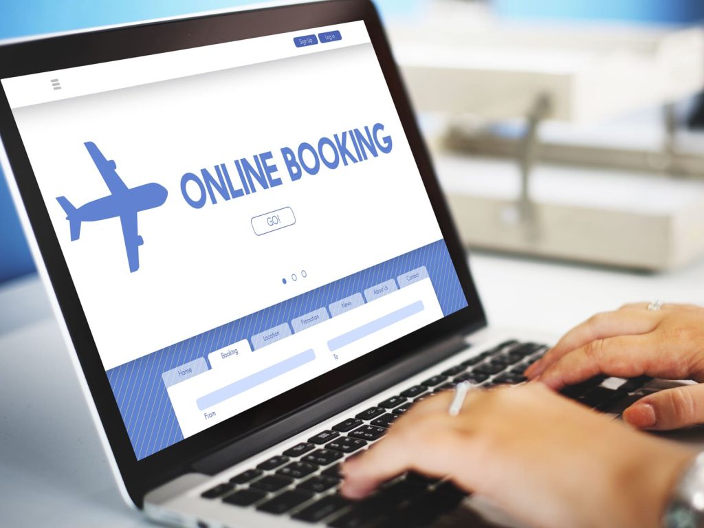 Representation of using a direct booking short term rental website.