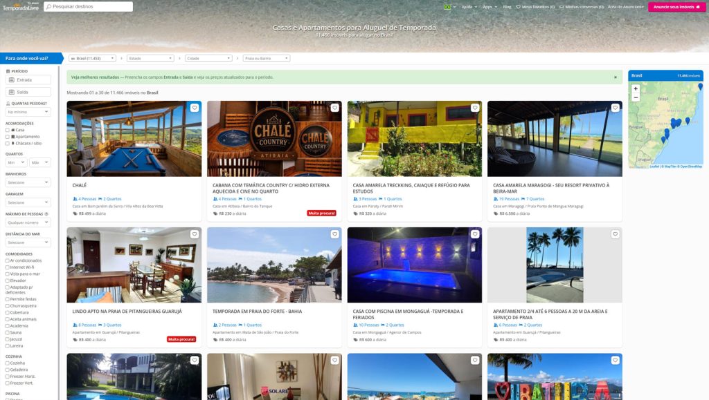 Graphic of TemporadaLivre, a platform where to list rental property with a flexible booking process.