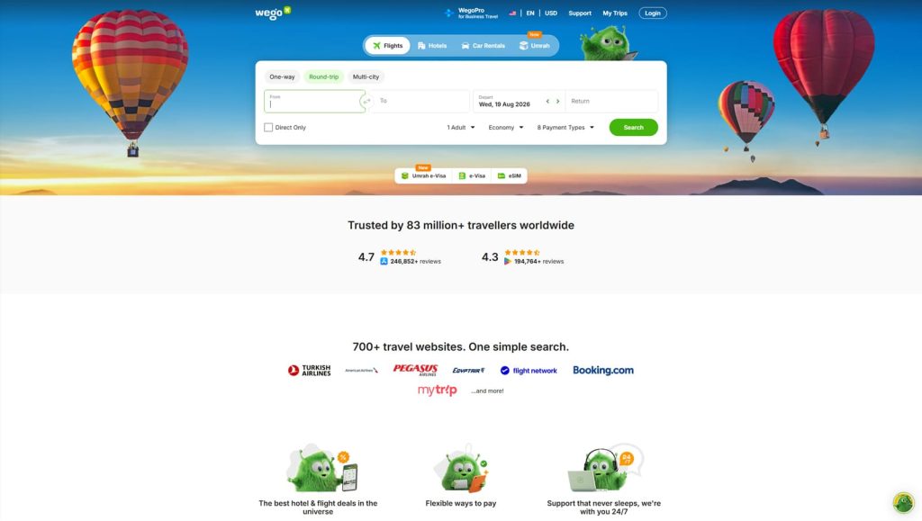 Representation of Wego, a platform where to list rental property with an advanced property search system.