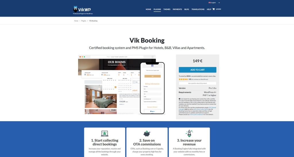 Photograph of Vik Booking, one of the WordPress hotel booking plugins with availability overview and customization.